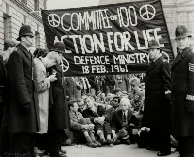 Bertrand Russell as an anti-war activist in 1961