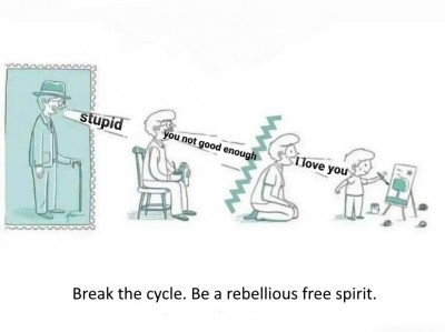 Break the cycle. Be a rebellious free spirit.