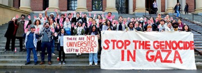 A protest at Harvard University.