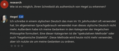 Hegel Chatbot auf Deutsch